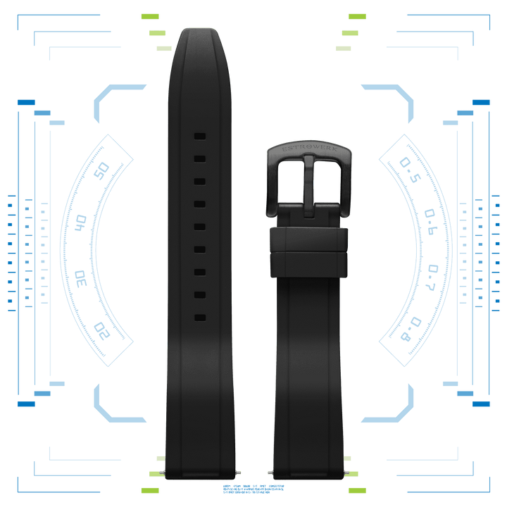 Black Rubber Strap 20mm