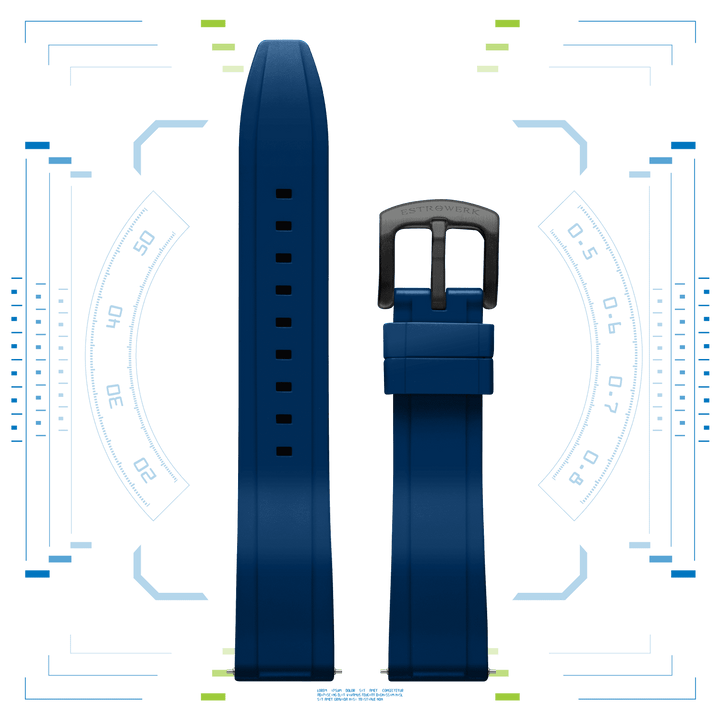 Navy Rubber Strap 20mm