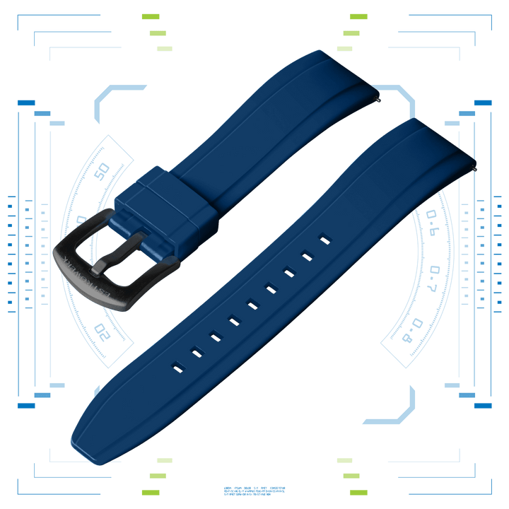 Navy Rubber Strap 20mm